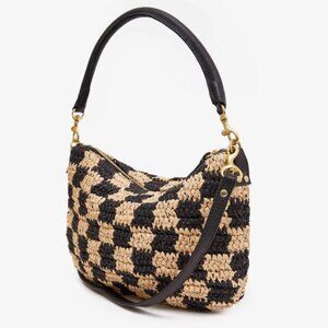 NWT - Clare V Petit Moyen - Black & Natural Checker Raffia